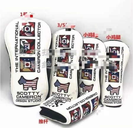Golf Club Headcover Set  Golf Wood Cover  Driver Fairway Rescue Hybrid Headcovers  Free Shipping flag